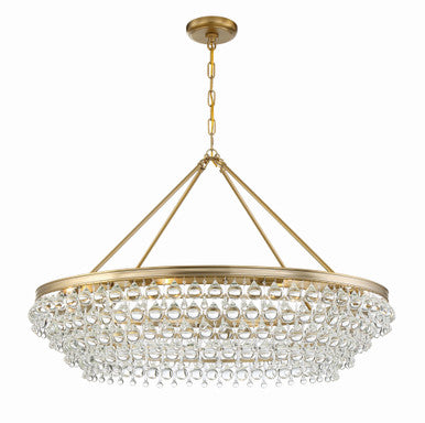 Crystorama Calypso 8 Light Crystal Teardrop Vibrant Gold Chandelier 278-VG