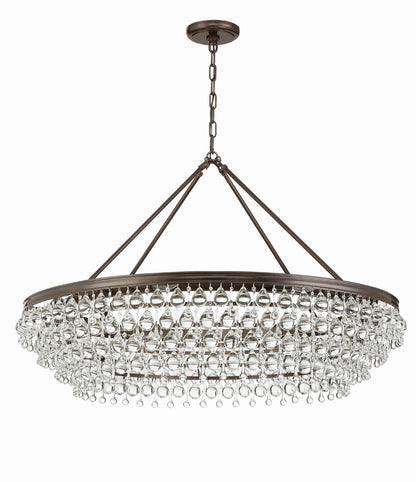 Crystorama Calypso 8 Light Crystal Teardrop Vibrant Bronze Chandelier 278-VZ