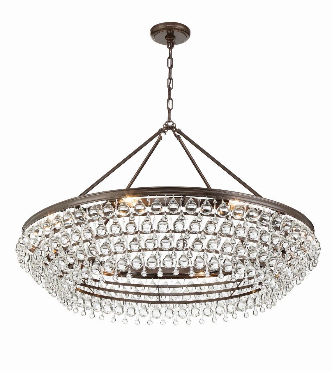 Crystorama Calypso 8 Light Crystal Teardrop Vibrant Bronze Chandelier 278-VZ