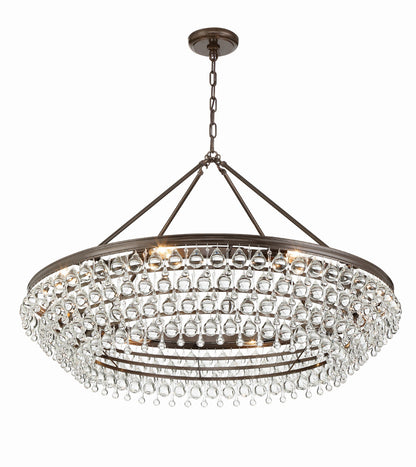 Crystorama Calypso 8 Light Crystal Teardrop Vibrant Bronze Chandelier 278-VZ