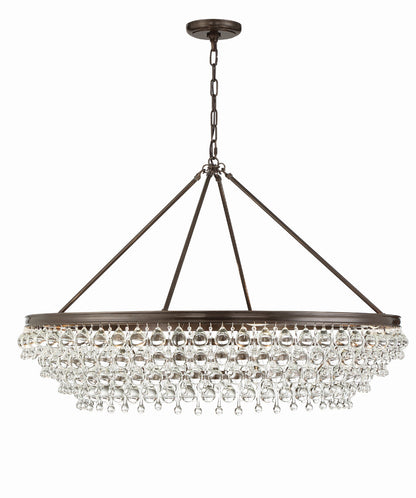 Crystorama Calypso 8 Light Crystal Teardrop Vibrant Bronze Chandelier 278-VZ