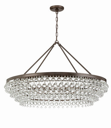 Crystorama Calypso 8 Light Crystal Teardrop Vibrant Bronze Chandelier 278-VZ