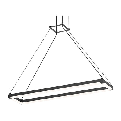 Sonneman Lighting Stix Rectangle 30" x 6" LED Pendant in Satin Black 2788.25