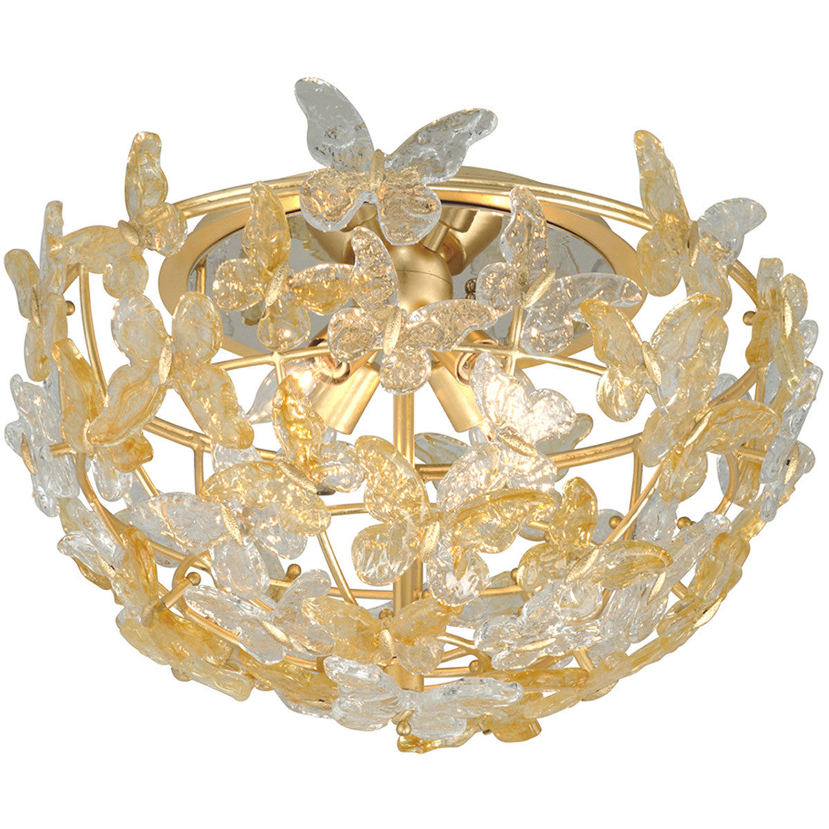 Corbett Lighting Milan Flush Mount in Gold Leaf 279-34