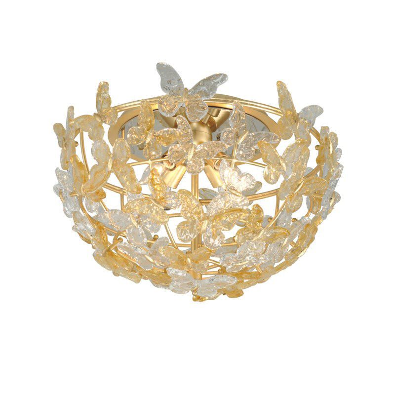 Corbett Lighting Milan Flush Mount in Gold Leaf 279-34