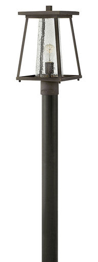 Hinkley Lighting Burke Medium Post Top or Pier Mount Lantern Oil Rubbed Bronze with Clear glass Clear Seedy Glass 2791OZ-CL