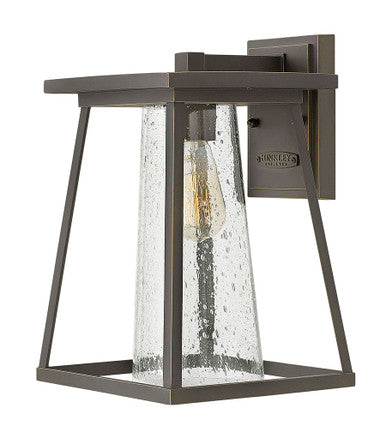 Hinkley Lighting Burke Medium Wall Mount Lantern Oil Rubbed Bronze with Clear glass Clear Seedy Glass 2794OZ-CL