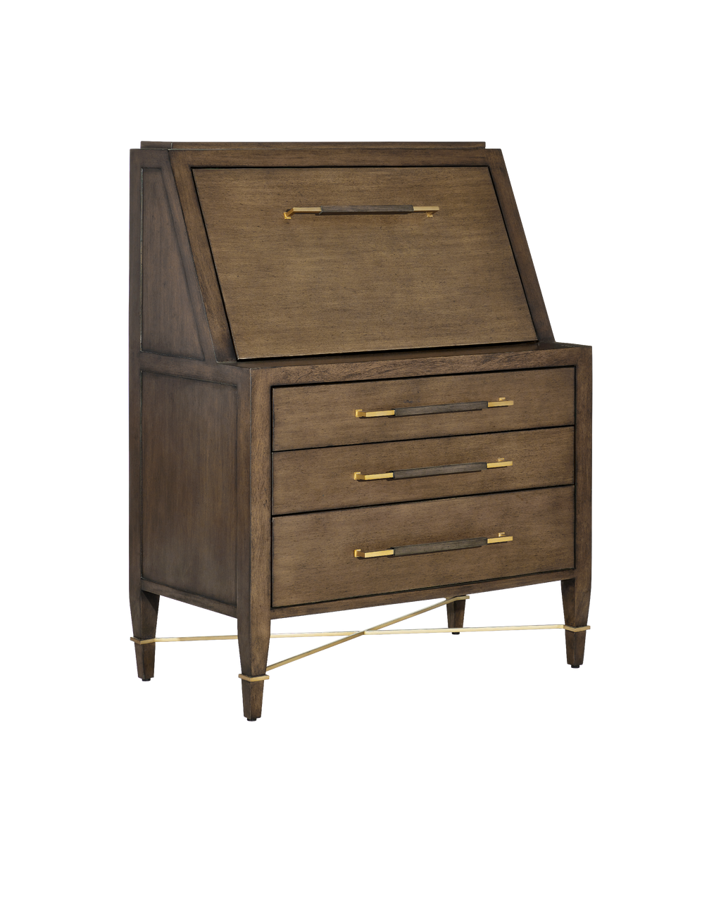 Currey & Co Verona Chanterelle Secretary Desk in Chanterelle/Champagne/Coffee 3000-0295