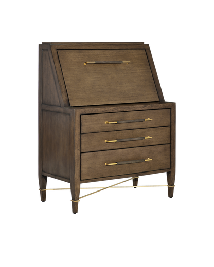 Currey & Co Verona Chanterelle Secretary Desk in Chanterelle/Champagne/Coffee 3000-0295