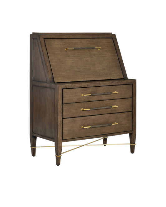 Currey & Co Verona Chanterelle Secretary Desk in Chanterelle/Champagne/Coffee 3000-0295