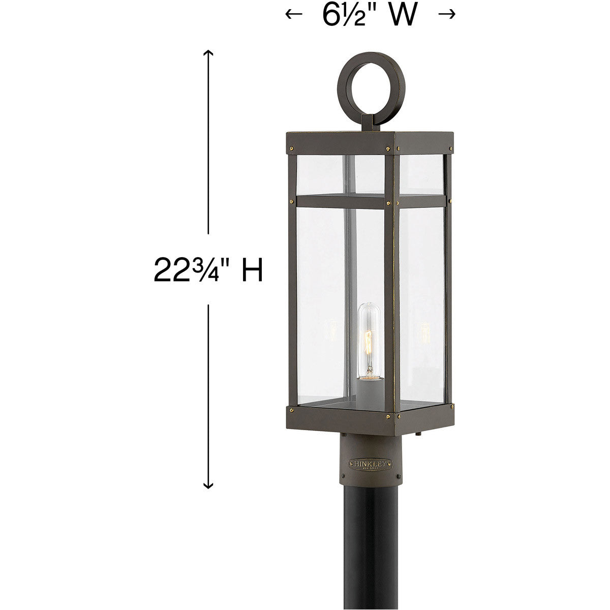 Hinkley Lighting Porter Medium Post Top or Pier Mount Lantern Oil Rubbed Bronze 2801OZ