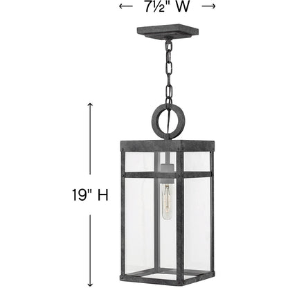 Hinkley Lighting Porter Medium Hanging Lantern Aged Zinc 2802DZ