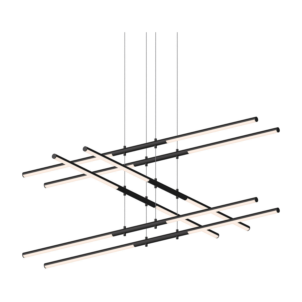 Sonneman Lighting Tik-Tak Stack 3-Tier LED Pendant in Satin Black 2803.25