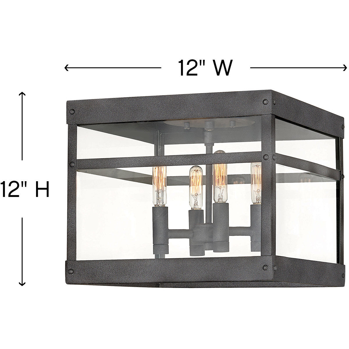 Hinkley Lighting Porter Medium Flush Mount Aged Zinc 2803DZ