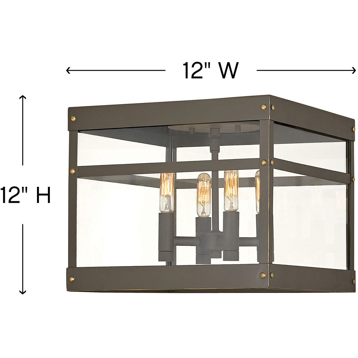 Hinkley Lighting Porter Medium Flush Mount Oil Rubbed Bronze 2803OZ