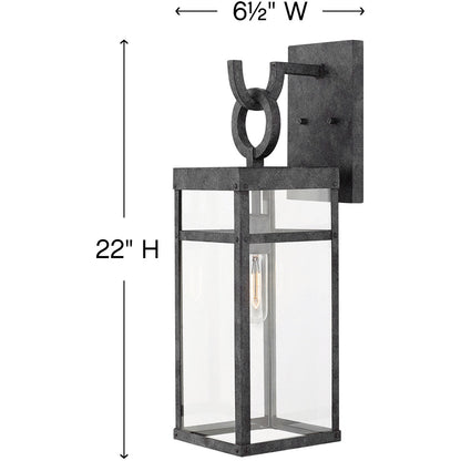 Hinkley Lighting Porter Medium Wall Mount Lantern Aged Zinc 2804DZ