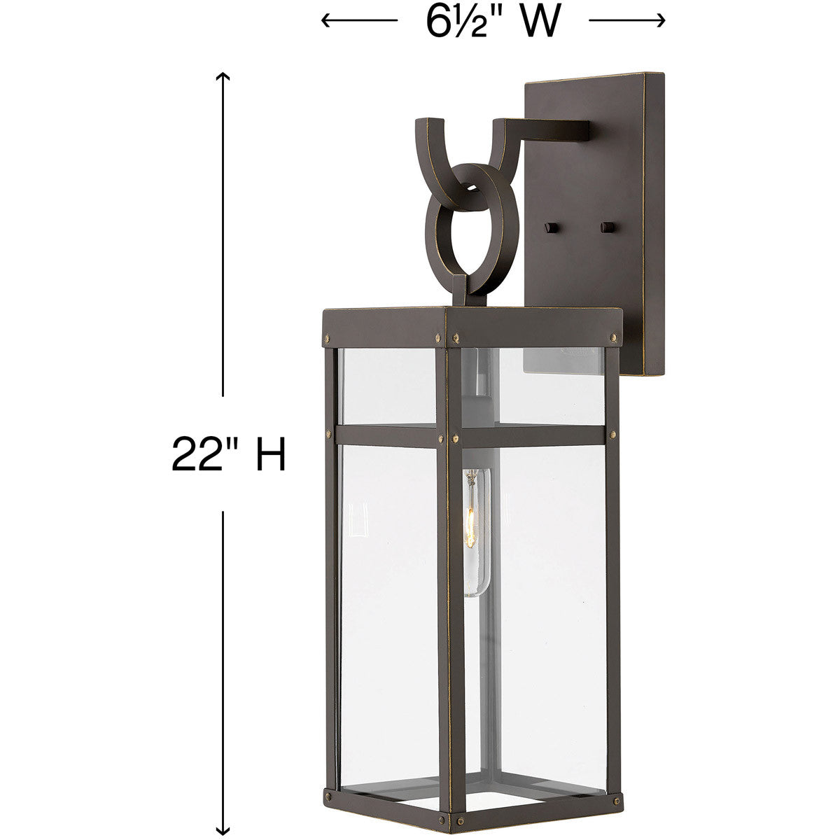 Hinkley Lighting Porter Medium Wall Mount Lantern Oil Rubbed Bronze 2804OZ