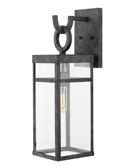 Hinkley Lighting Porter Medium Wall Mount Lantern Aged Zinc 2804DZ