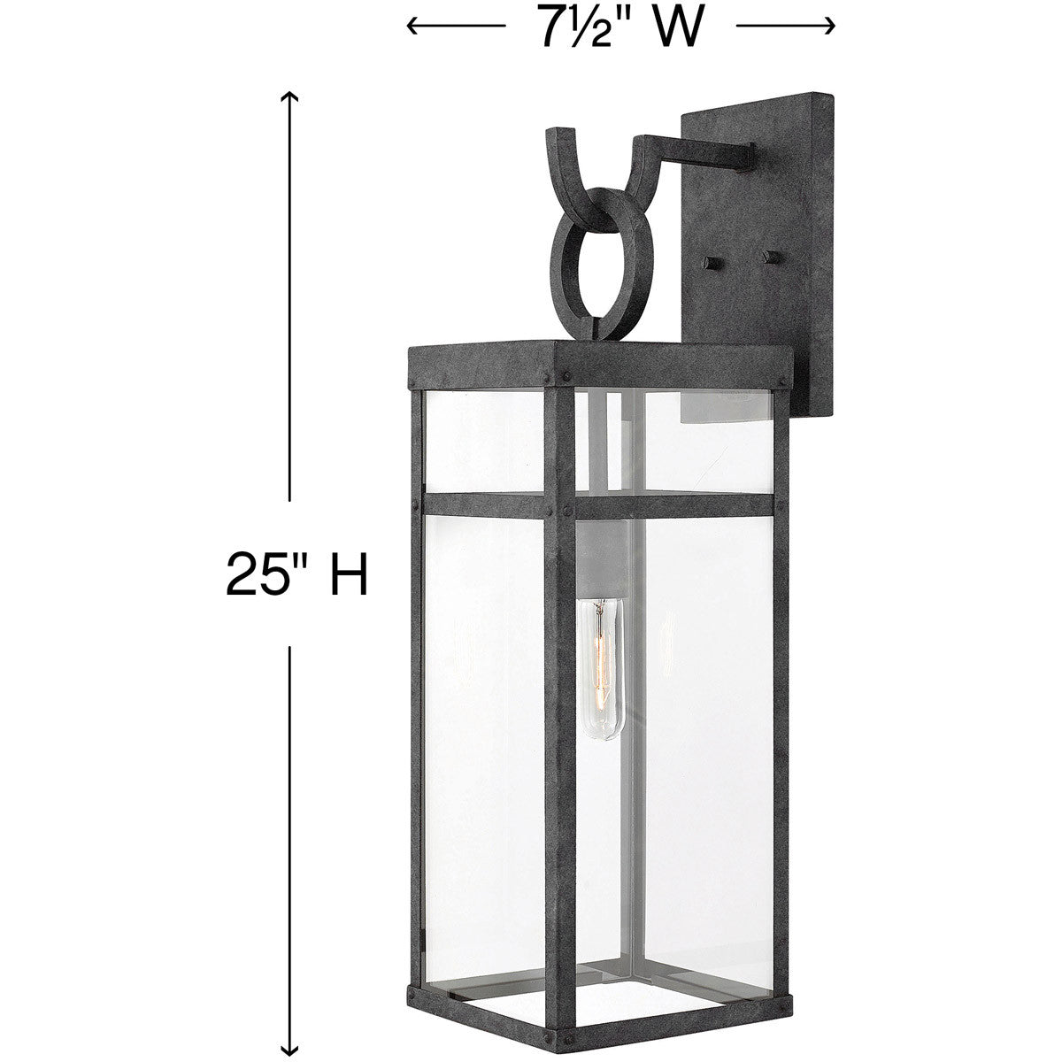 Hinkley Lighting Porter Large Wall Mount Lantern Aged Zinc 2805DZ