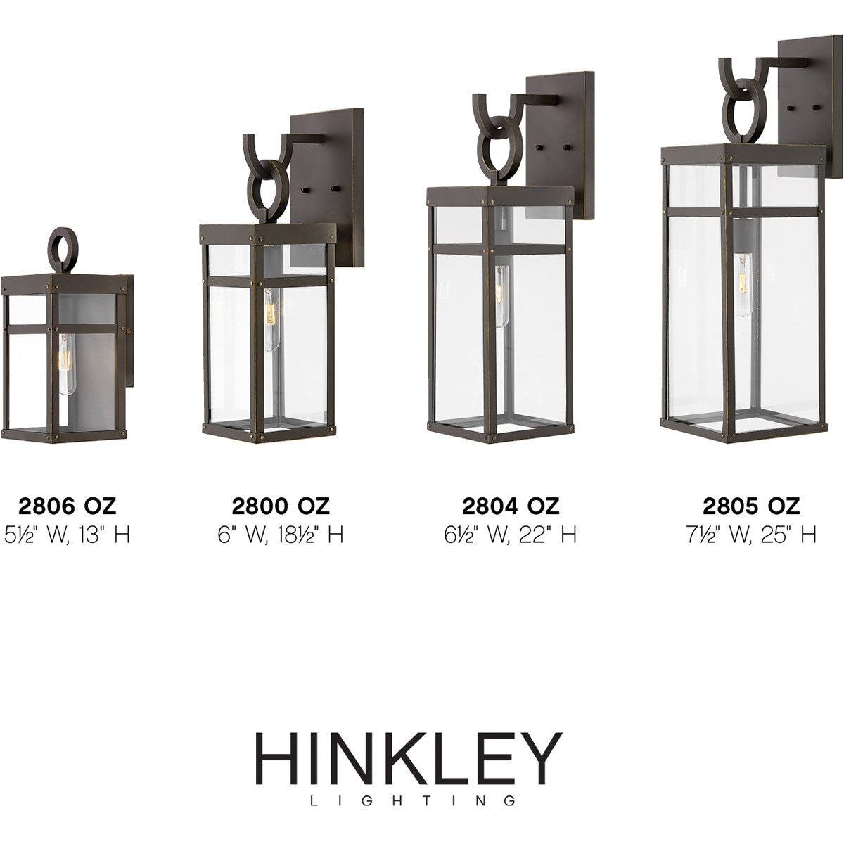 Hinkley Lighting Porter Large Wall Mount Lantern Oil Rubbed Bronze 2805OZ