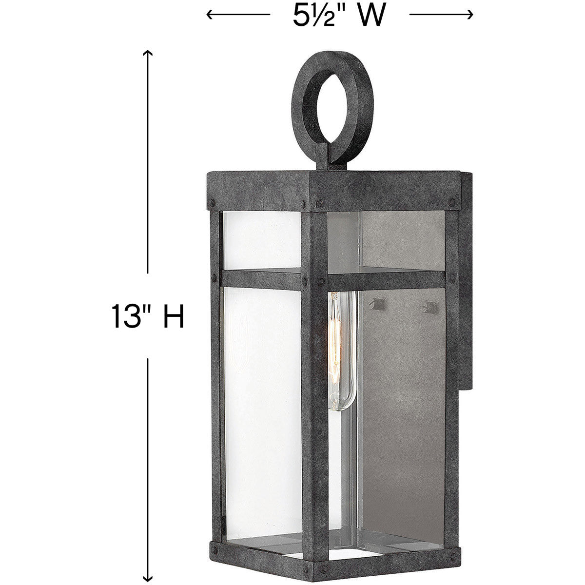 Hinkley Lighting Porter Extra Small Wall Mount Lantern Aged Zinc 2806DZ