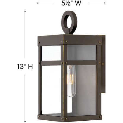 Hinkley Lighting Porter Extra Small Wall Mount Lantern Oil Rubbed Bronze 2806OZ