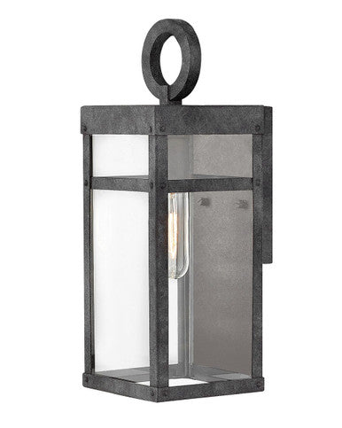 Hinkley Lighting Porter Extra Small Wall Mount Lantern Aged Zinc 2806DZ