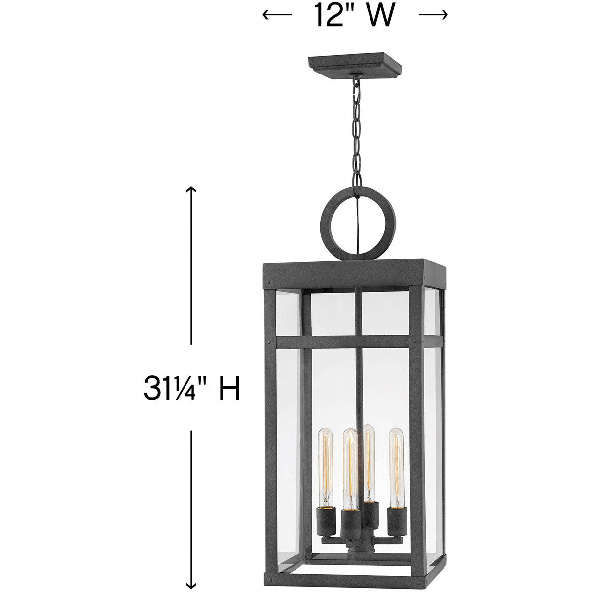 Hinkley Lighting Porter Large Single Tier Aged Zinc 2808DZ