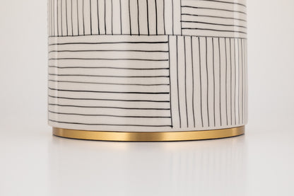 Hudson Valley Lighting Borneo Table Lamp in Aged Brass/stripe Combo L1376-AGB/ST