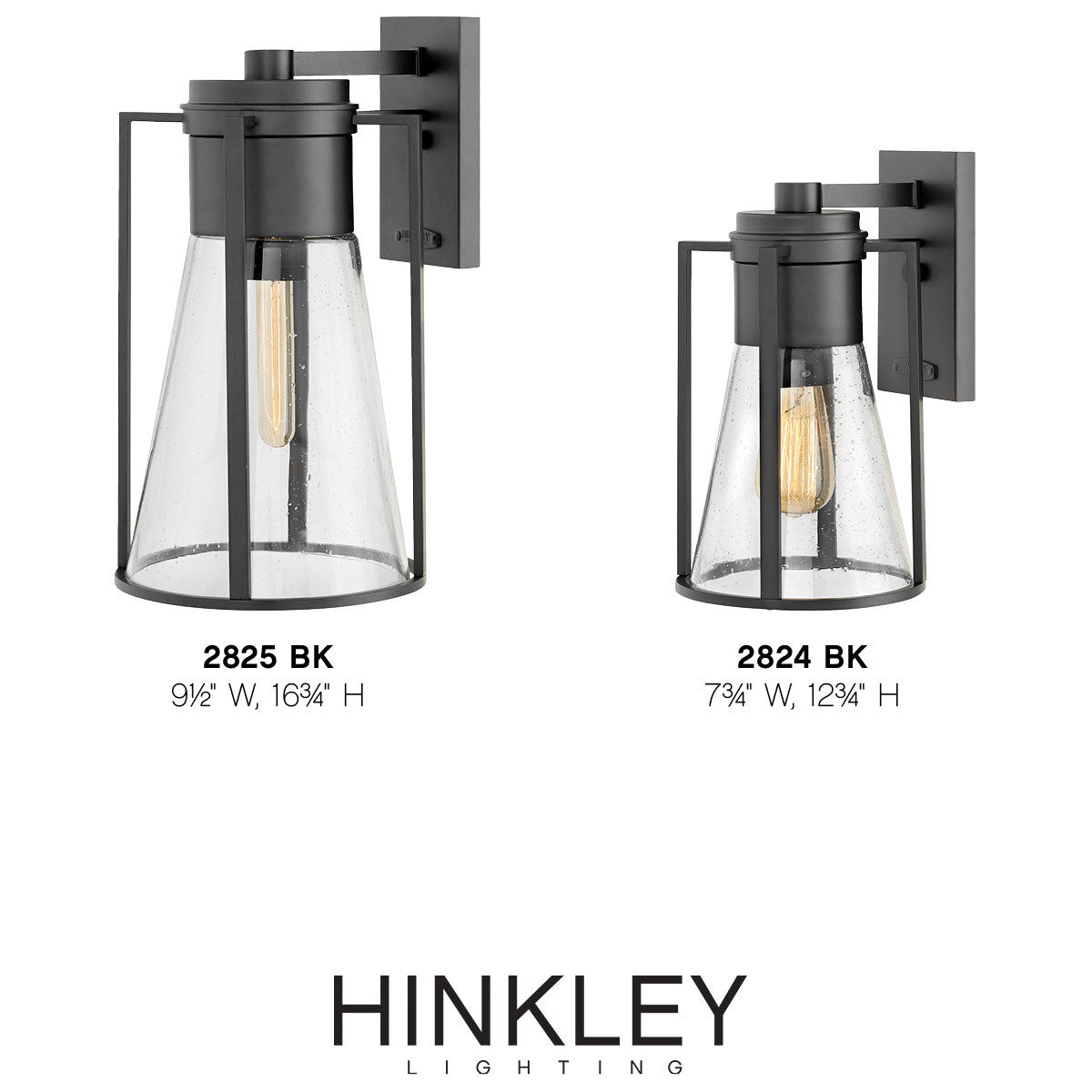 Hinkley Lighting Refinery Medium Wall Mount Lantern Black 2824BK