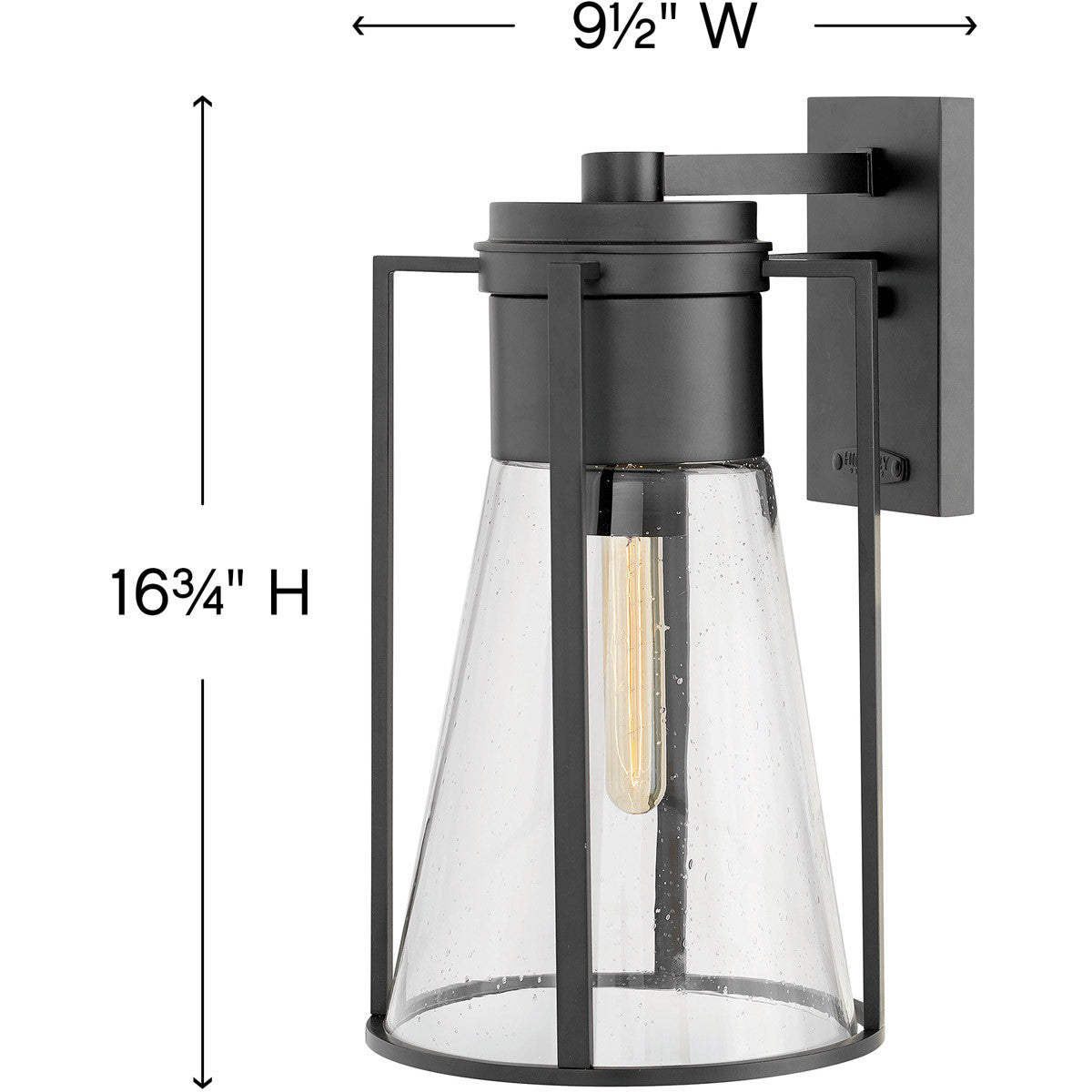 Hinkley Lighting Refinery Large Outdoor Wall Mount Lantern Black 2825BK