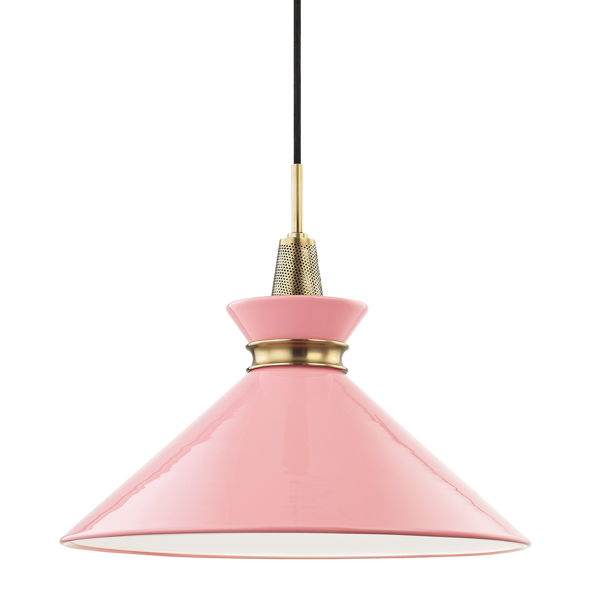 Mitzi 1 Light Pendant in Aged Brass/Pink H251701L-AGB/PK