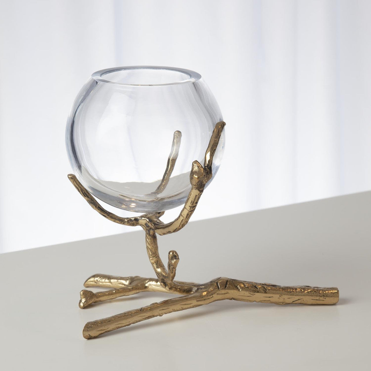 Global Views Twig Vase Holder Brass 9.92656