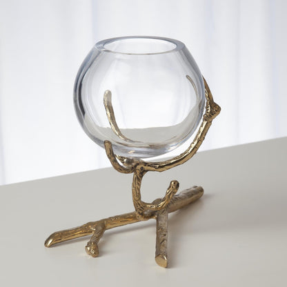 Global Views Twig Vase Holder Brass 9.92656