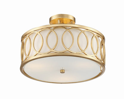 Crystorama Libby Langdon for Crystorama Graham 3 Light Antique Gold Ceiling Mount 285-GA