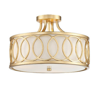 Crystorama Libby Langdon for Crystorama Graham 3 Light Antique Gold Ceiling Mount 285-GA