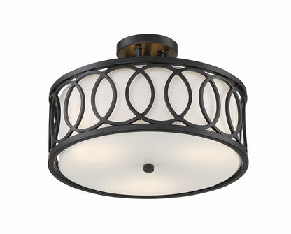 Crystorama Libby Langdon for Crystorama Graham 3 Light Matte Black Ceiling Mount 285-MK