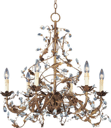 Maxim Elegante 6-Light Chandelier in Etruscan Gold 2851EG