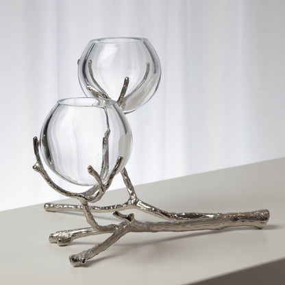 Global Views Twig 2 Vase Holder Nickel 9.92658