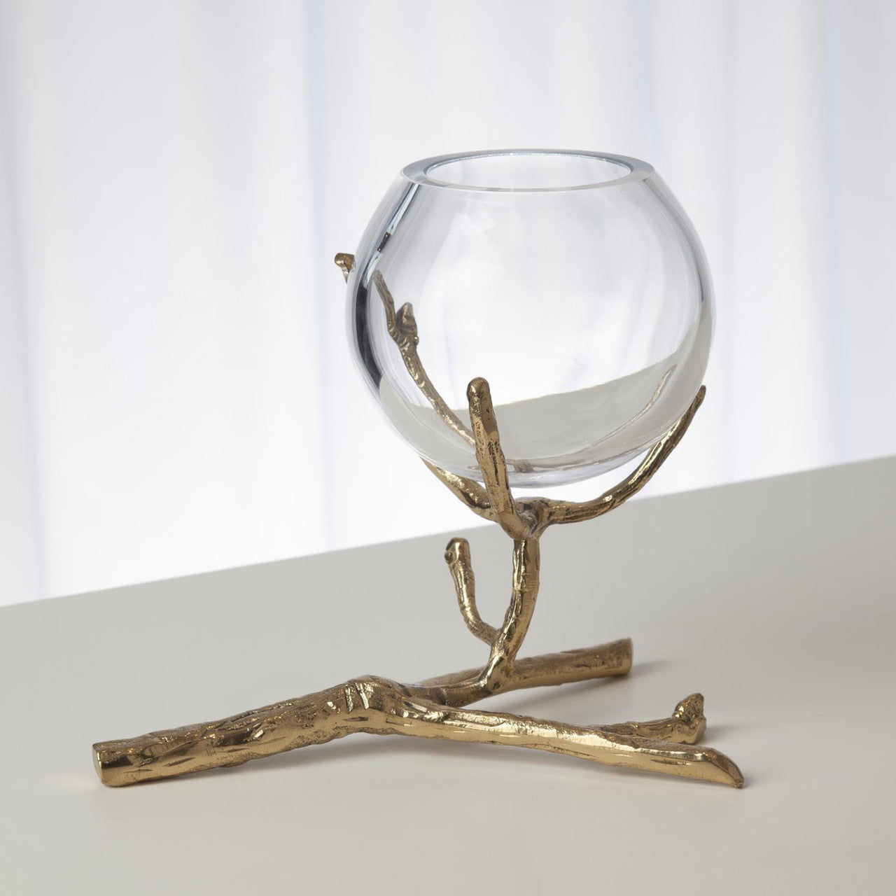 Global Views Twig Vase Holder Brass 9.92656