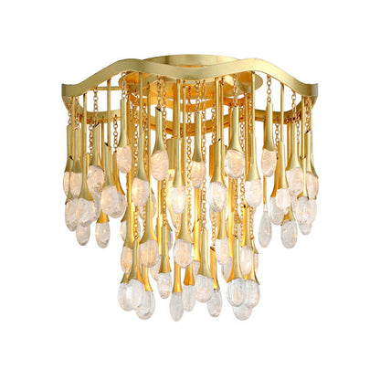 Corbett Lighting Kiara Semi Flush in Gold Leaf 286-33