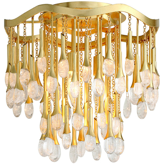 Corbett Lighting Kiara Semi Flush in Gold Leaf 286-33