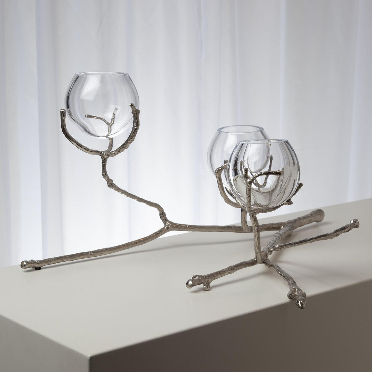 Global Views Twig 3 Vase Holder Nickel 9.92657