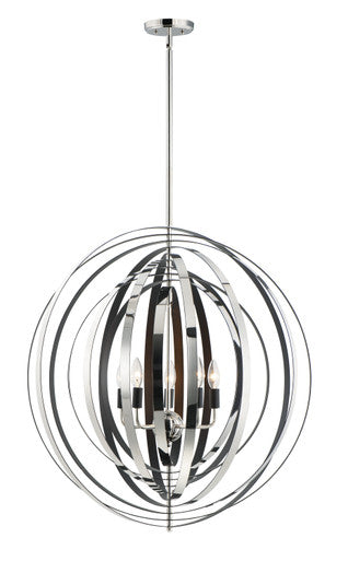 Maxim Radial 5-Light Pendant in Polished Nickel / Black 28675PNBK