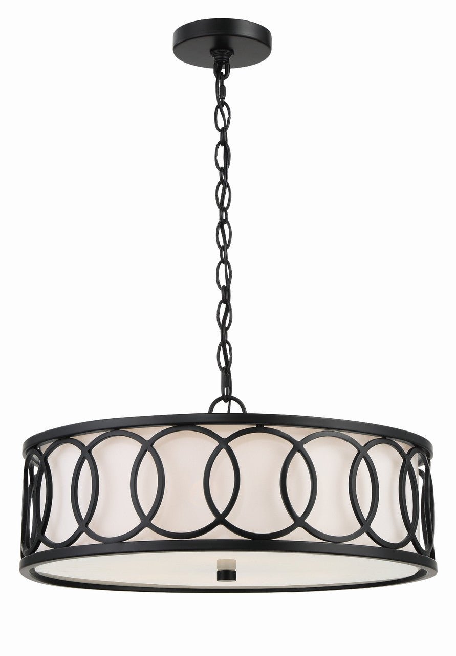 Crystorama Libby Langdon for Crystorama Graham 6 Light Matte Black Chandelier 287-MK