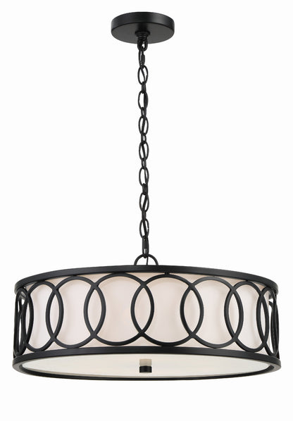 Crystorama Libby Langdon for Crystorama Graham 6 Light Matte Black Chandelier 287-MK