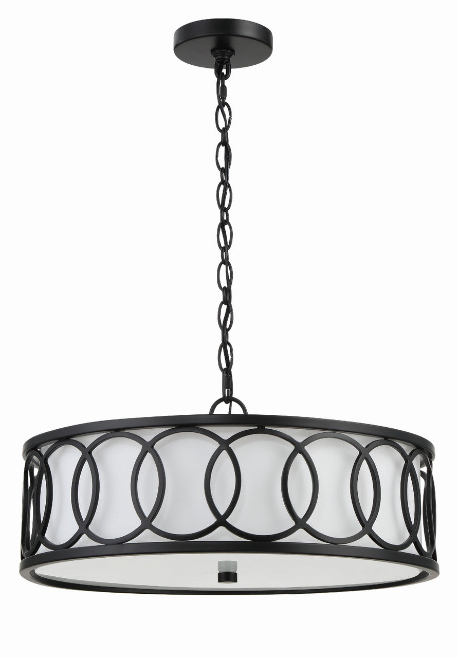 Crystorama Libby Langdon for Crystorama Graham 6 Light Matte Black Chandelier 287-MK