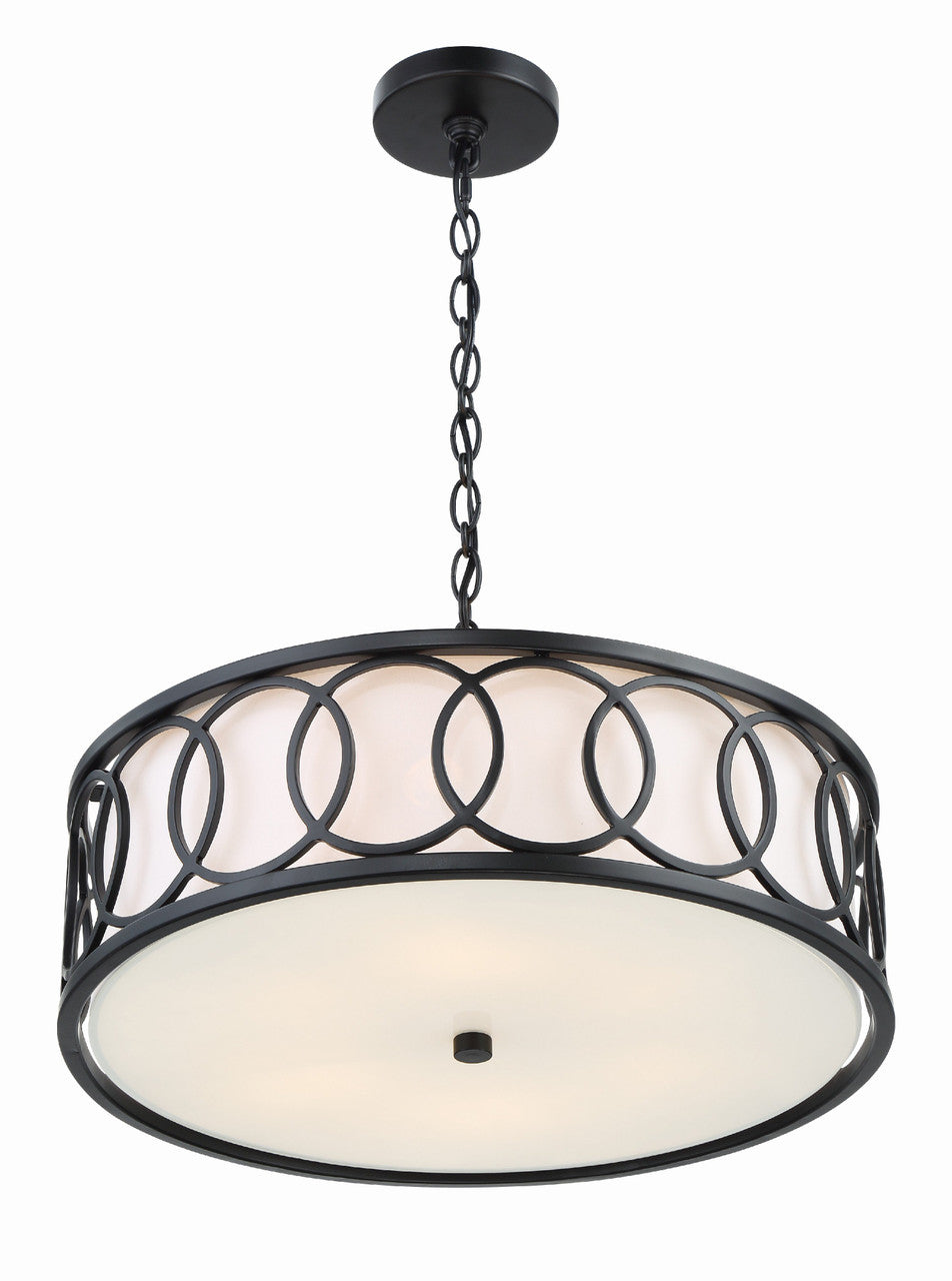 Crystorama Libby Langdon for Crystorama Graham 6 Light Matte Black Chandelier 287-MK