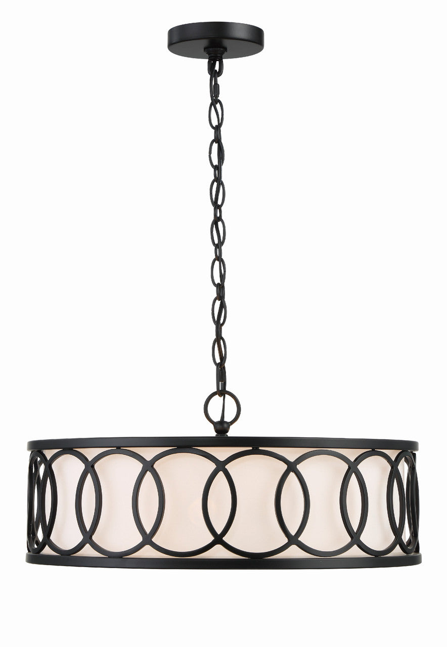 Crystorama Libby Langdon for Crystorama Graham 6 Light Matte Black Chandelier 287-MK