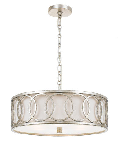 Crystorama Libby Langdon for Crystorama Graham 6 Light Antique Silver Chandelier 287-SA